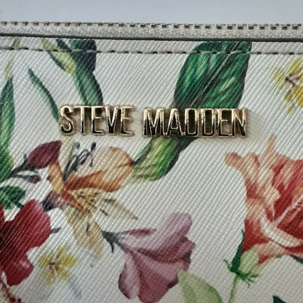 STEVE MADDEN Textured Faux Leather Summer Floral Crossbody Bag